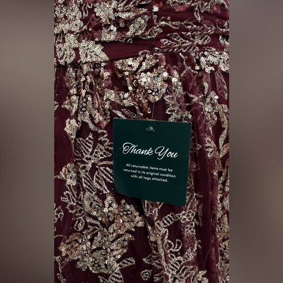 Soiéblu Burgundy Lace Formal Midi Dress 1XL Prom Wedding Guest brand new - Picture 8 of 12